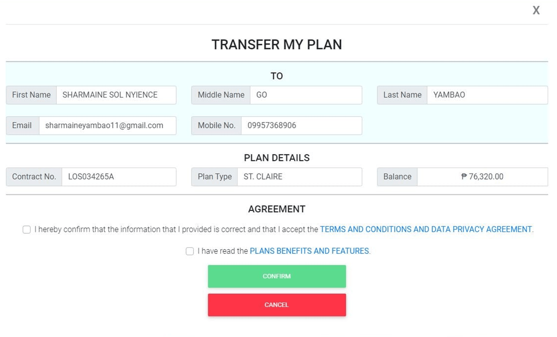 How can I transfer my life plan to others?